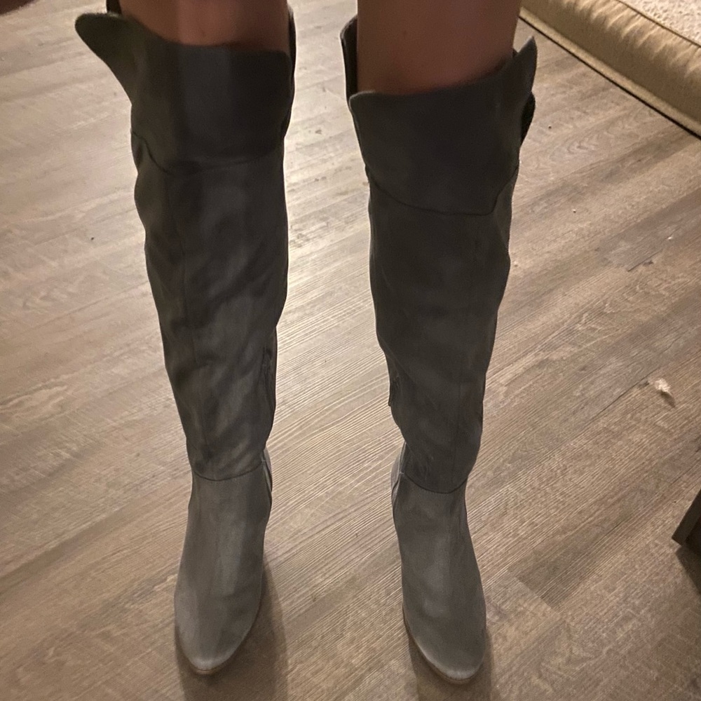 NWOT never worn gray suede over the knee boots!